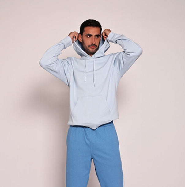 Unisex هودي ازرق فاتح