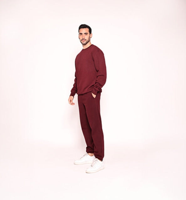 Unisex بنطلون سير عنابي