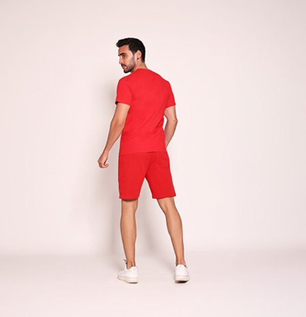 Unisex تيشيرت دائري احمر