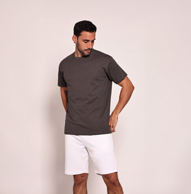 Unisex تيشيرت دائري رمادي