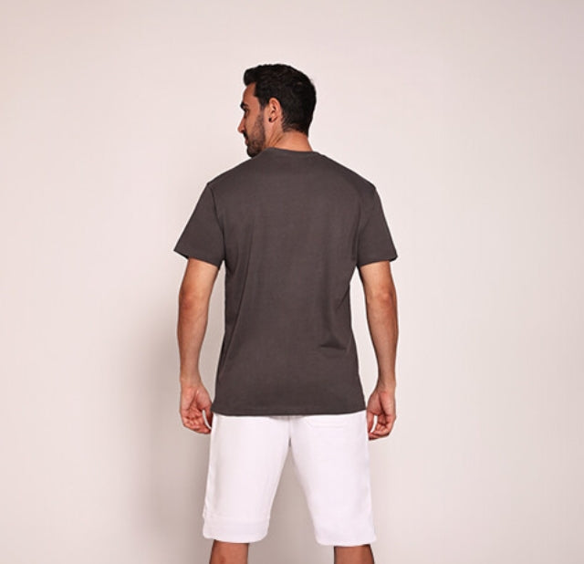 Unisex تيشيرت دائري رمادي