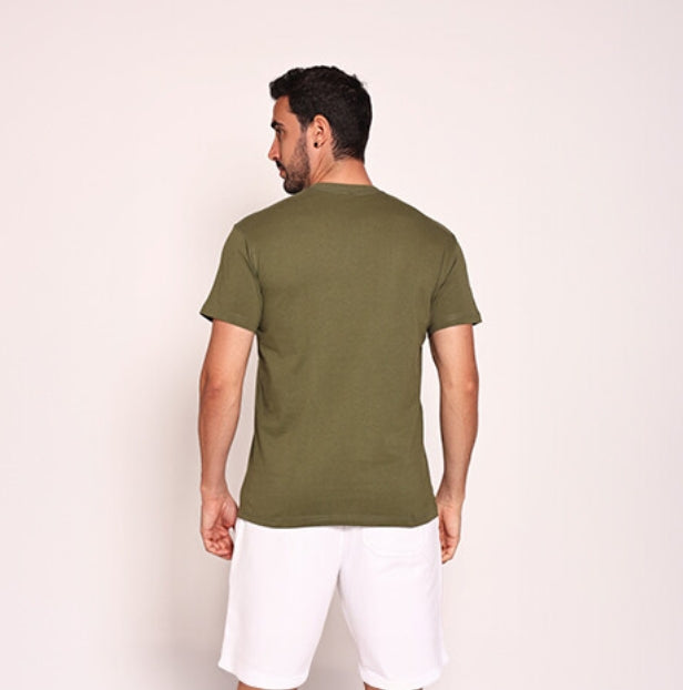 Unisex تيشيرت دائري زيتي