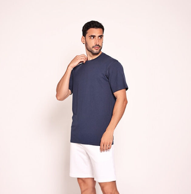 Unisex تيشيرت دائري كحلي